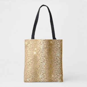 Metallic Gold & Glitzer Glam Leopard Spots drucken