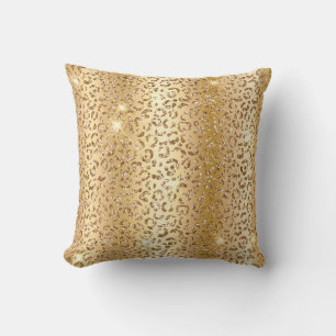 Metallic Gold & Glitzer Glam Leopard Spots drucken Kissen
