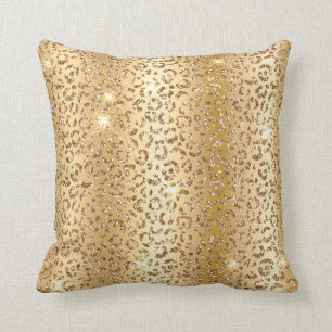 Metallic Gold & Glitzer Glam Leopard Spots drucken Kissen