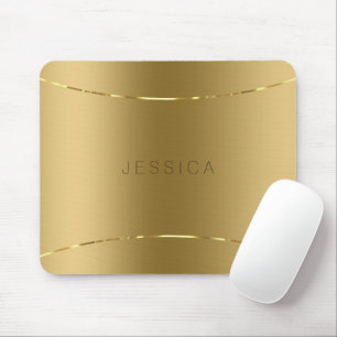 Metallic Gold Look Hintergrund Monogrammiert Mousepad