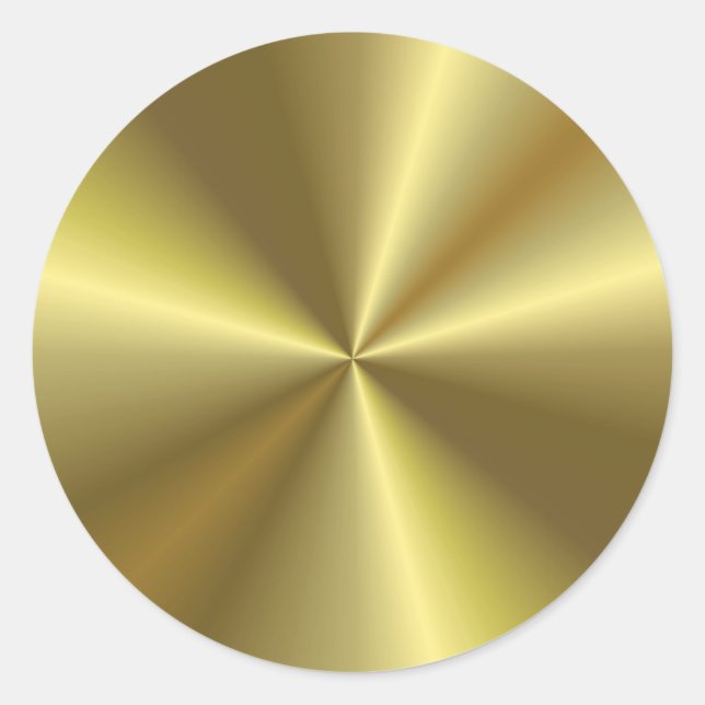 Metallic Gold Look Moderne Blank Template Elegant Runder Aufkleber (Vorderseite)