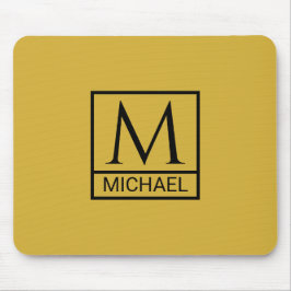 Metallic Gold Mouse Pad mit Initial & Name Mousepad