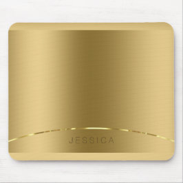 Metallic Gold Print Background Monogrammiert Mousepad
