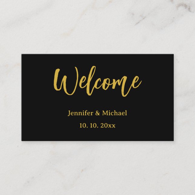 Metallic Gold & Schwarz Beruflich Modernes Elegant Begleitkarte (Vorderseite)