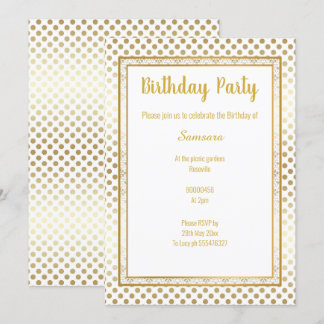 METALLIC GOLD SPOT LAYERED GEBURTSTAG EINLADUNG