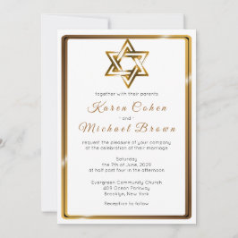 Metallic Gold Star von David Jewish Wedding Einladung