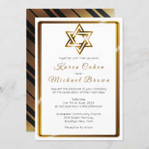 Metallic Gold Star von David Jewish Wedding Einladung