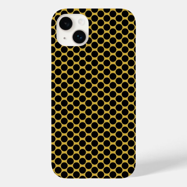 Metallic Gold with Black Dot Style Case-Mate iPhone Hülle (Rückseite)