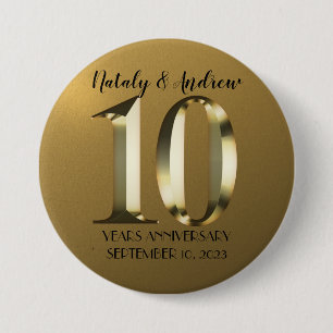 Metallic golden 10. Wedding Button