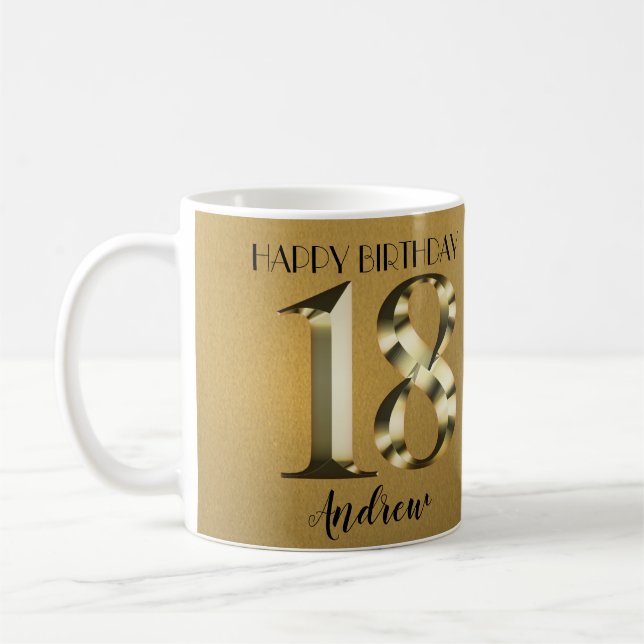 Metallic golden 18. Geburtstag Kaffeetasse (Links)
