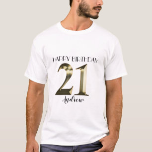 Metallic golden 21. Geburtstag T-Shirt