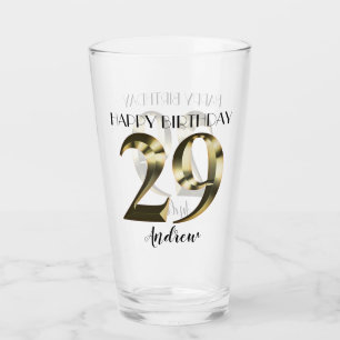Metallic golden 29. Geburtstag Glas