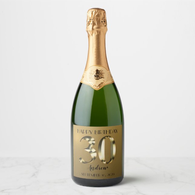 Metallic golden 30. Geburtstag (Vorderseite)
