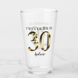 Metallic golden 30. Geburtstag Glas