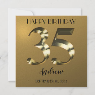 Metallic golden 35. Geburtstag