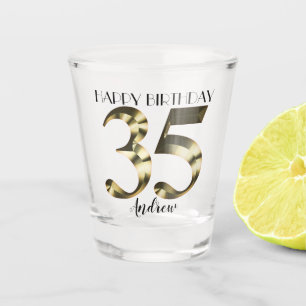 Metallic golden 35. Geburtstag Schnapsglas
