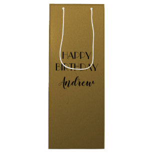 Metallic golden 50. Geburtstag Geschenktüte Für Weinflaschen