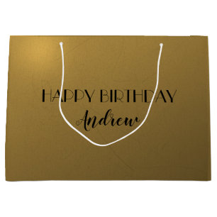 Metallic golden 50. Geburtstag Große Geschenktüte