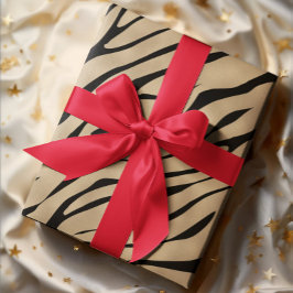 Metallic Golden Zebra Pattern Geschenkpapier