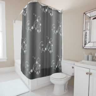 Metallic Gray Christmas Duschvorhang
