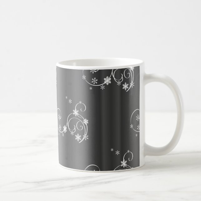 Metallic Gray Christmas Kaffeetasse (Rechts)