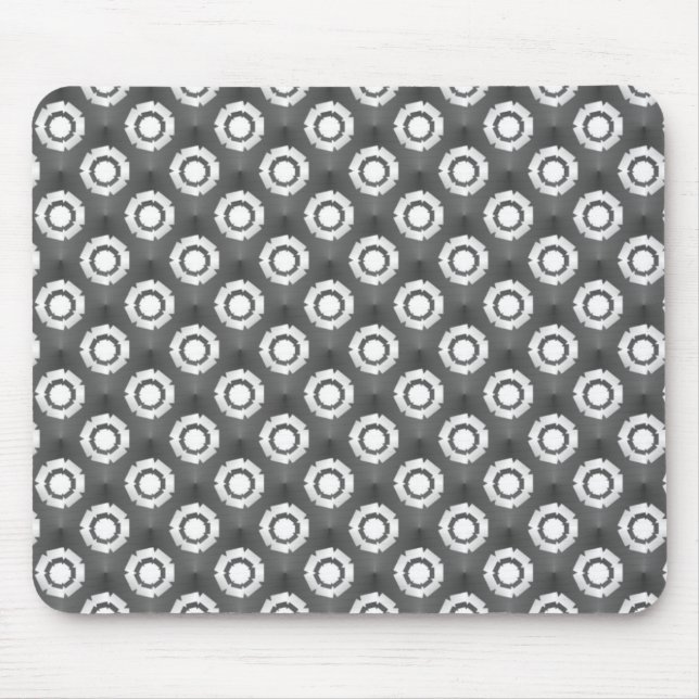 Metallic Gray Funky Blume Mousepad (Vorne)