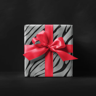 Metallic gray Zebra Pattern Geschenkpapier