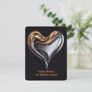 Metallic Heart Friend Happy Galentine's Day Card Feiertagskarte