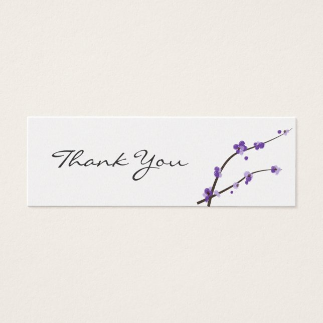 Metallic Lila Cherry Blossom Favor Tag (Vorderseite)