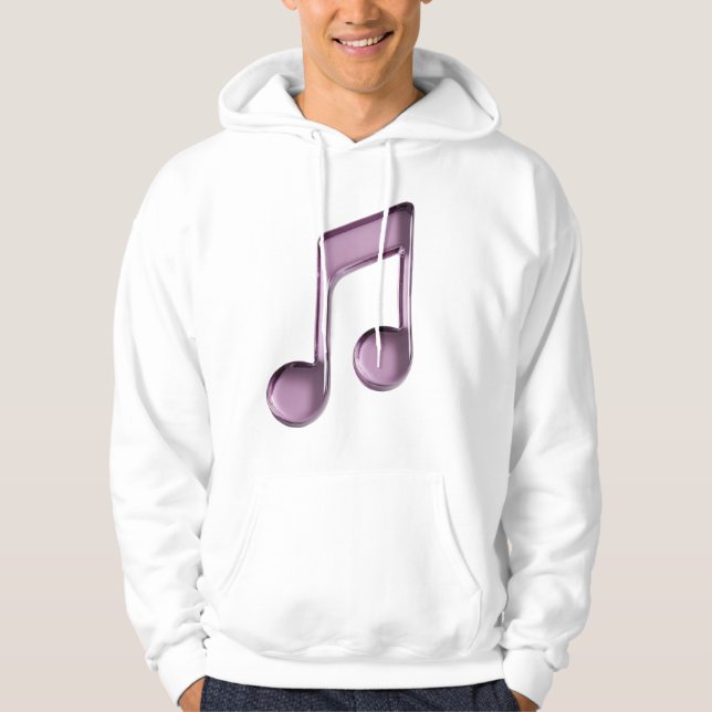 Metallic Lilac Musical Note Hoodie (Vorderseite)