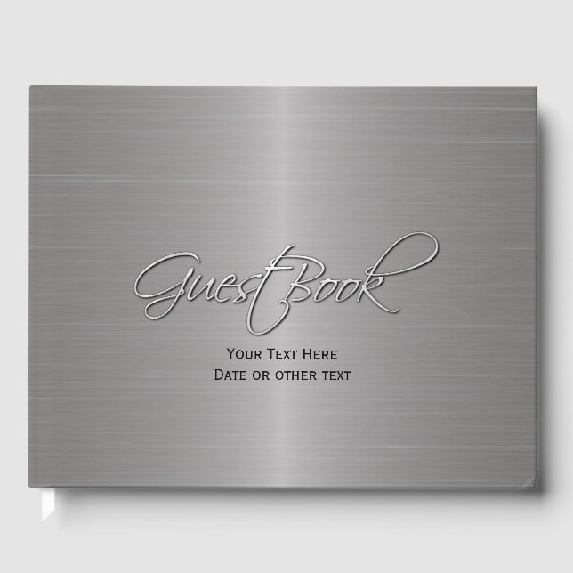 Metallic Look All Purpose Custom Guest Book Gästebuch (Vorderseite)