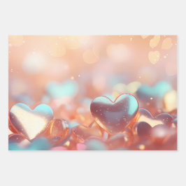 "Metallic" Look Gold, Silber & Rose Gold Geschenkpapier Set