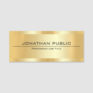 Metallic Look Imitate Gold Moderne elegante Vorlag Namensschild