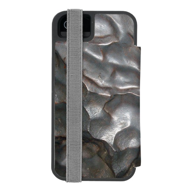 Metallic Meteorite Rock Print, Incipio iPhone Geldbeutel-Hülle (Folio Rückseite)
