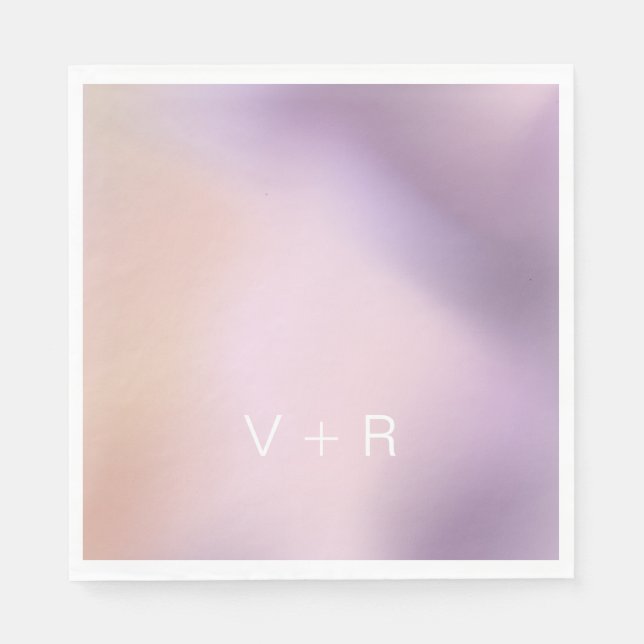Metallic Ombre Modernes Monogramm Papier Napkin Serviette (Vorderseite)