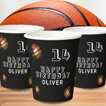 Metallic Orange Basketball Ball Geburtstagsparty P