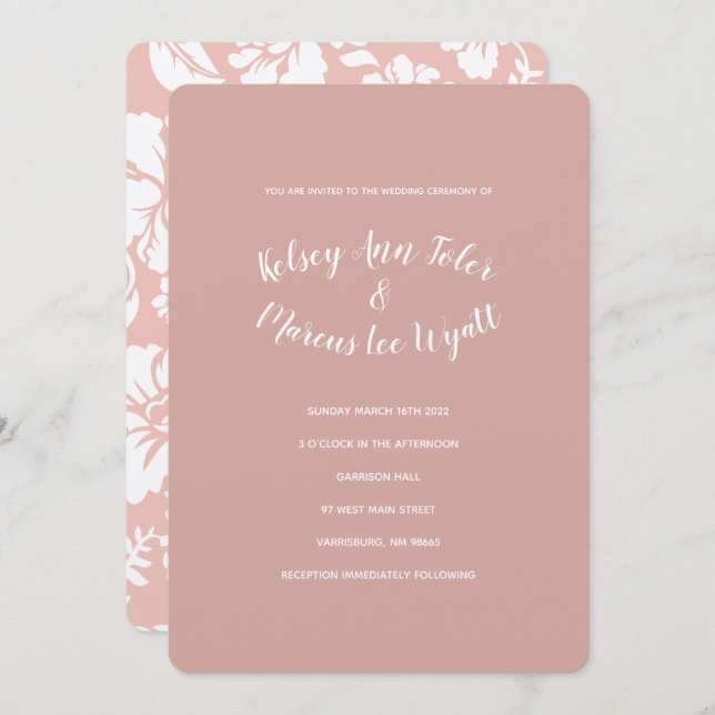 Metallic Paper Rose Gold Wedding Einladungen (Vorne/Hinten)