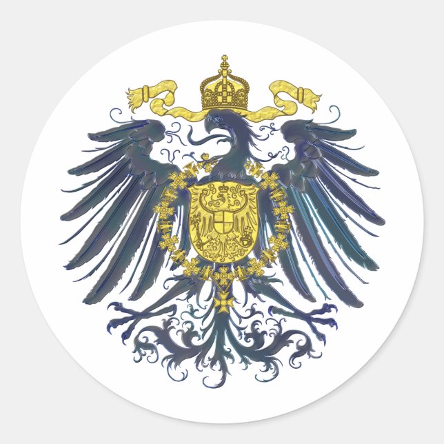 Metallic Preussian Eagle Runder Aufkleber (Vorderseite)
