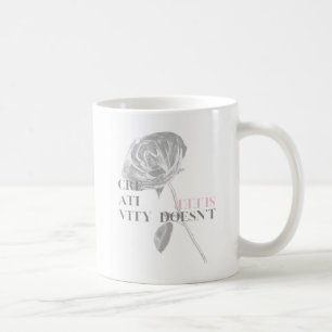 Metallic Rosé 'Kreativität schläft nie' Stylische Kaffeetasse