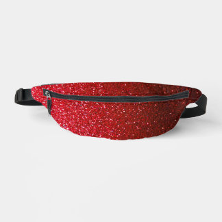 Metallic Ruby Red und Black Glitzer Ombre Bauchtasche