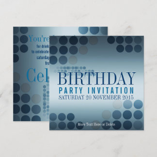Metallic Shine Blue Party Geburtstagseinladung Einladung