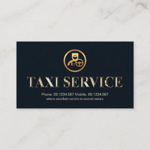 Metallic Shiny Gold Taxi Service Signage Driver Visitenkarte