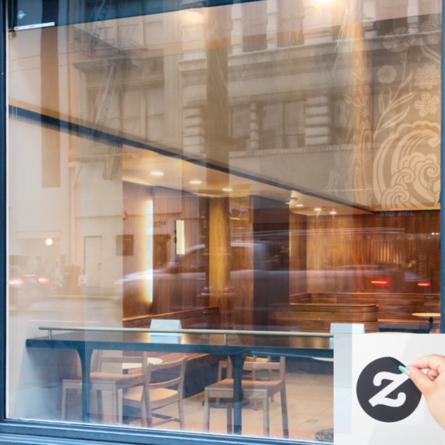 Metallic Silber Teiltransparentes Design Fensteraufkleber (Café-Fenster)