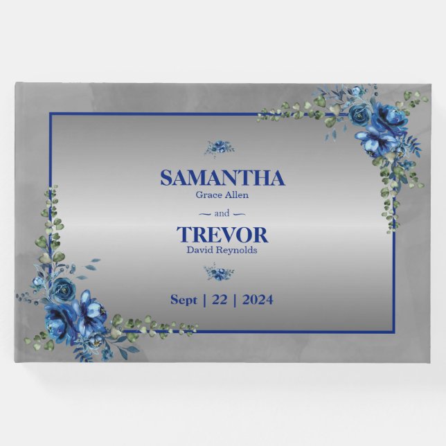 Metallic Silver, Dreams of Blue Gast Book Gästebuch (Vorderseite)