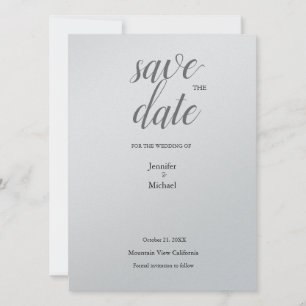 Metallic Silver Minimalistisch Classical Trendy Save The Date