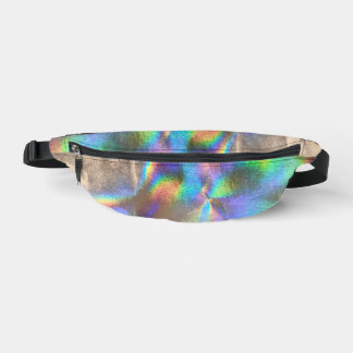 Metallic Silver Rainbow Holographic Glam Luxury Bauchtasche