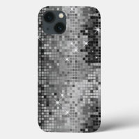 Metallic Silver Sequins Look Disco Mirrors Bling