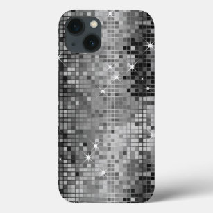 Metallic Silver Sequins Look Disco Mirrors Bling Case-Mate iPhone Hülle