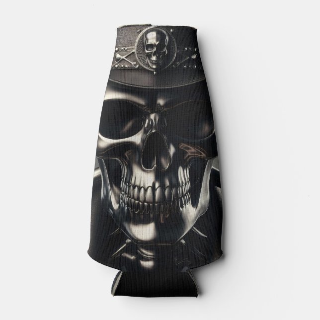 Metallic Skull Cowboy Flasche Cooler Flaschenkühler (Vorderseite)