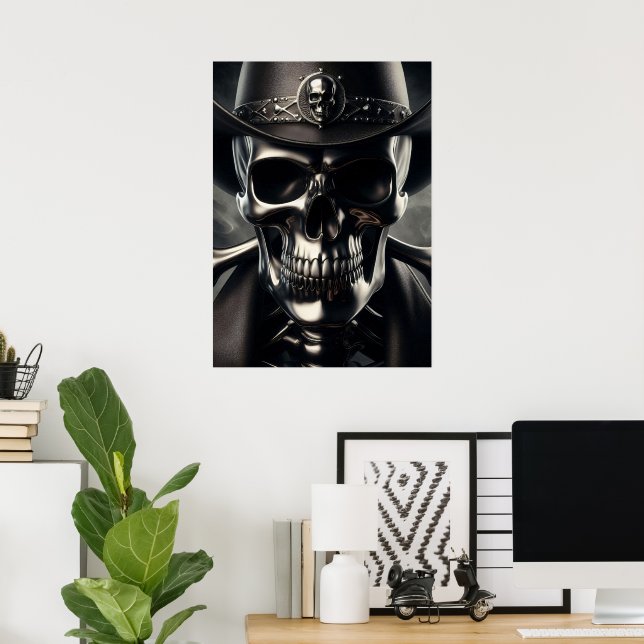 Metallic Skull Cowboy Poster (Heimbüro)